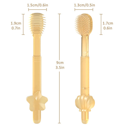 SHARE&CARE Baby Toothbrush & Tongue Cleaner – Soft Silicone for Toddler Oral Care