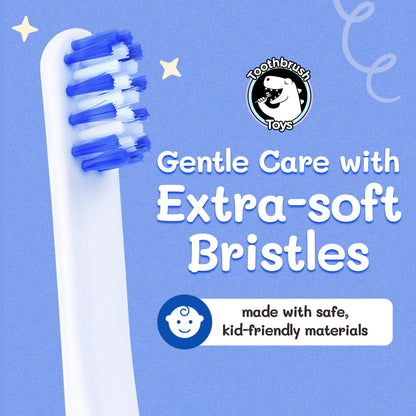 Kids Soft Bristle Shark Toothbrush 2+ | Gentle, Replaceable Head, Ergonomic Handle