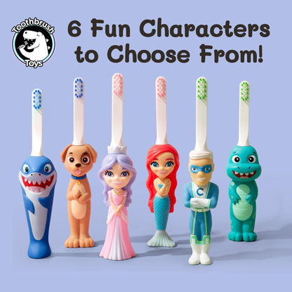 Kids Soft Bristle Shark Toothbrush 2+ | Gentle, Replaceable Head, Ergonomic Handle