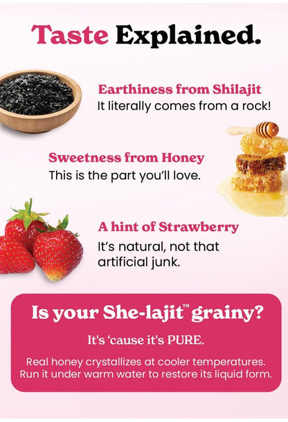 Better Alt SHE-Lajit Honeysticks for Women | Shilajit, Shatavari & Saffron | 30 Sticks
