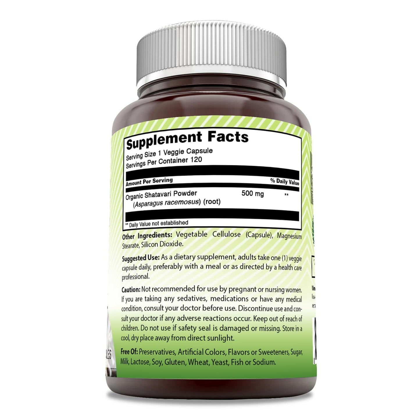 Amazing India Shatavari Supplement – 500 Mg per Serving, 120 Veggie Capsules, Non-GMO, Gluten-Free, Made in USA