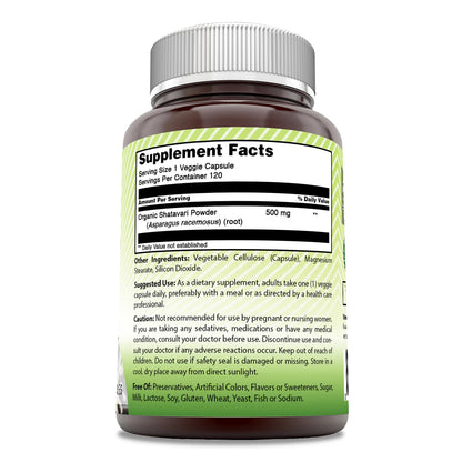 Amazing India Shatavari Supplement – 500 Mg per Serving, 120 Veggie Capsules, Non-GMO, Gluten-Free, Made in USA