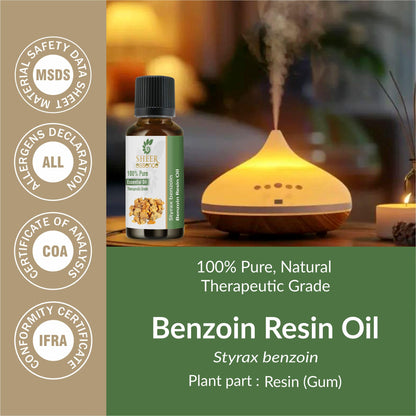 Sheer Essence Benzoin Essential Oil 30 ml – 100% Pure, Undiluted, Therapeutic Grade