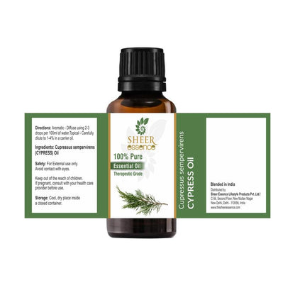 Sheer Essence Cypress Oil 15 ML – 100% Pure, Undiluted Cupressus Sempervirens Essential Oil