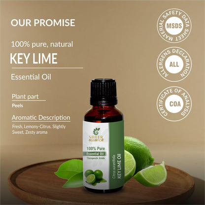 Sheer Essence Key Lime Oil 15 ML – 100% Pure Citrus Aurantifolia Essential Oil