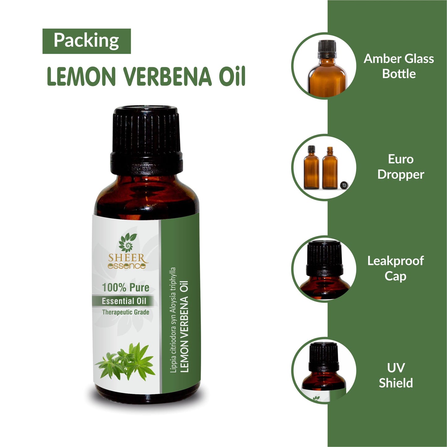 Sheer Essence Lemon Verbena Oil 15 ML | 100% Pure, Therapeutic Grade