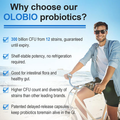 300 Billion CFU Probiotic – 12 Strains + 3 Prebiotics, Vegan