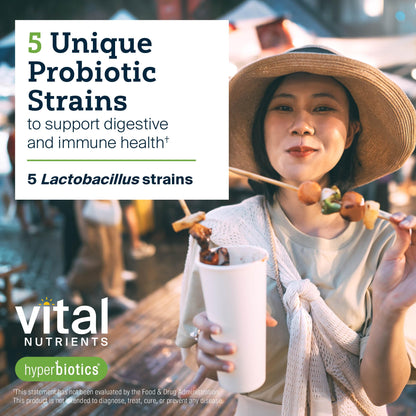 Hyperbiotics Vital Nutrients Prebiotic and Probiotic for Women and Men | 60 Billion CFU | Pre and Probiotics Supports Digestive Health, Constipation, Diarrhea, Gas & Bloating | 60 Vegan Capsules