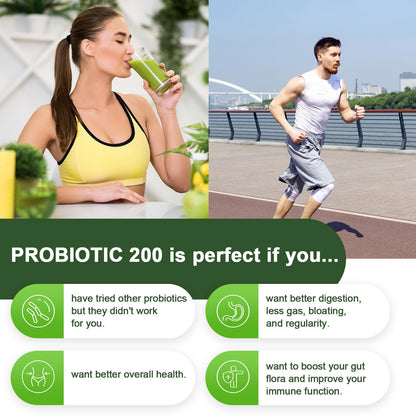 Probiotics for Women & Men – 200B CFU, 12 Strains, 3 Organic Prebiotics, 2-Month Supply
