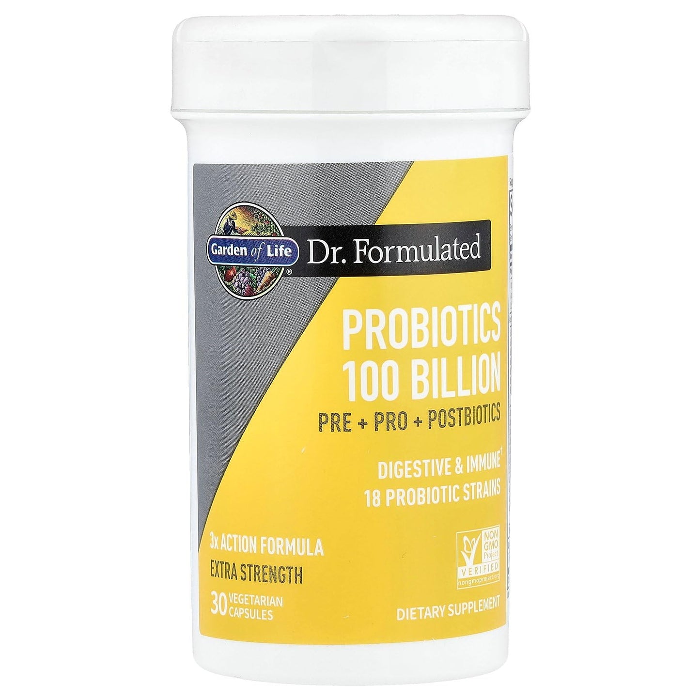 Garden of Life Dr Formulated Once Daily Probiotics – 100B CFU, 3-in-1