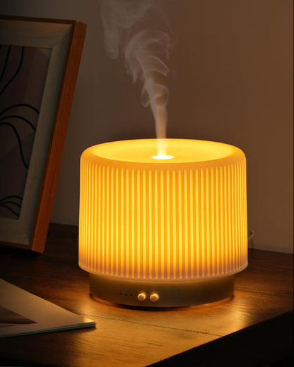 280ml Ceramic Essential Oil Diffuser – Ultrasonic Cool Mist, Auto Shut-Off, Quiet Sleep