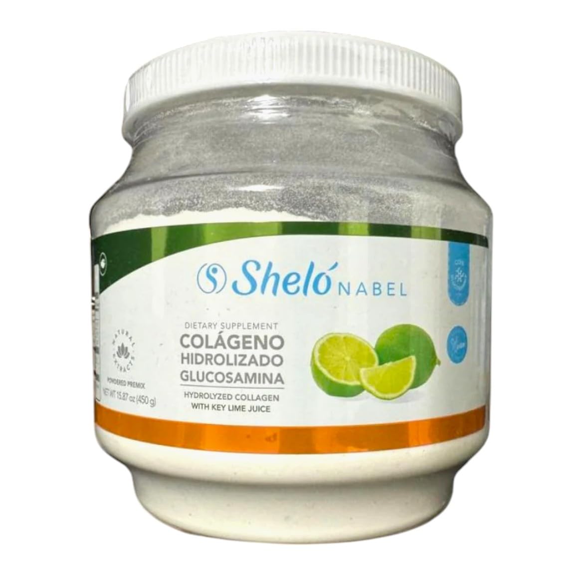 Sheló NABEL Hydrolyzed Collagen with Glucosamine – Key Lime Flavor, 15.87 oz