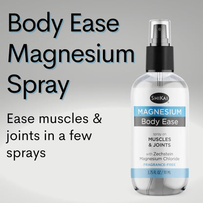 ShiKai Magnesium Body Ease Spray (3.75 oz) – Fragrance Free Topical Magnesium
