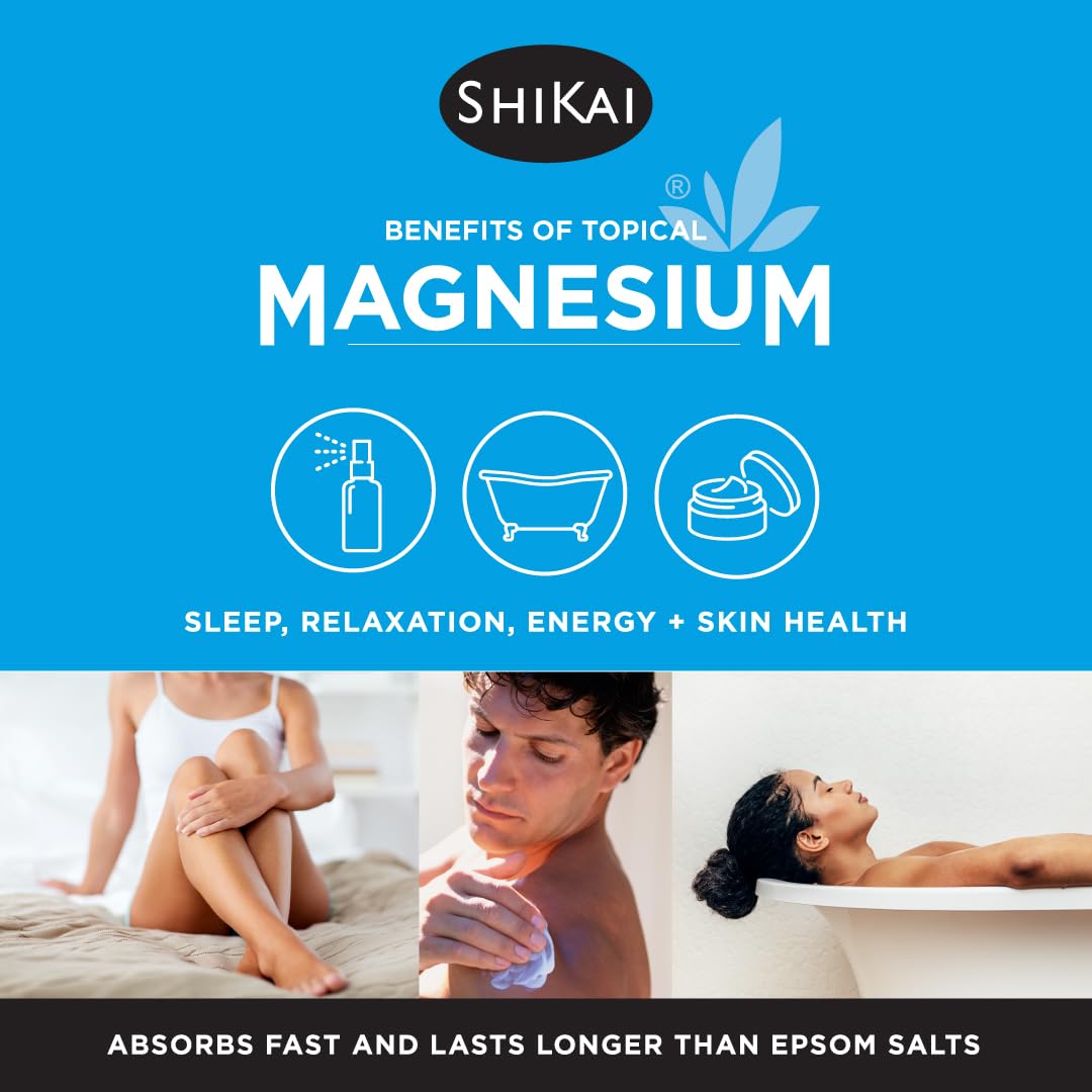 ShiKai Magnesium Body Ease Spray (3.75 oz) – Fragrance Free Topical Magnesium