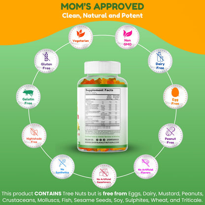 SHIFAA NUTRITION Halal Kids Multivitamin Gummies – 45-90 Day Supply