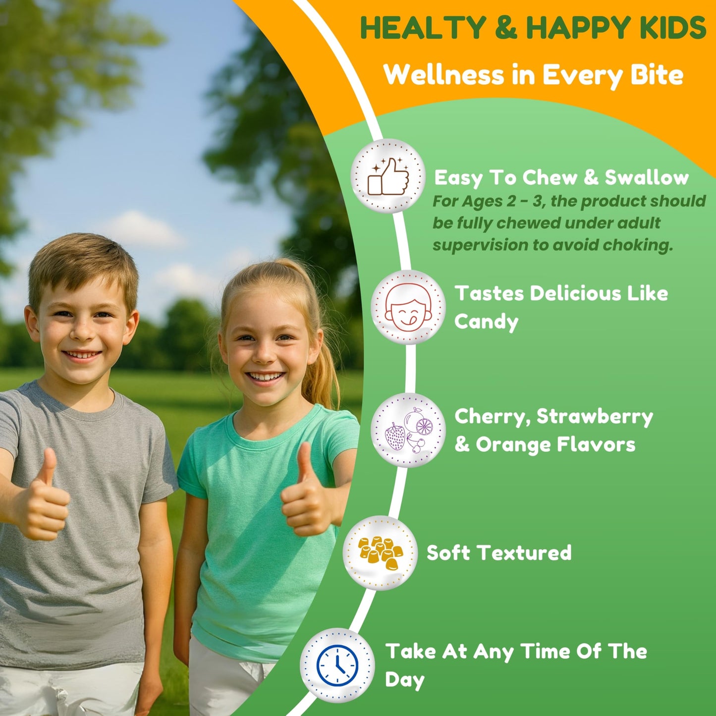 SHIFAA NUTRITION Halal Kids Multivitamin Gummies – 45-90 Day Supply