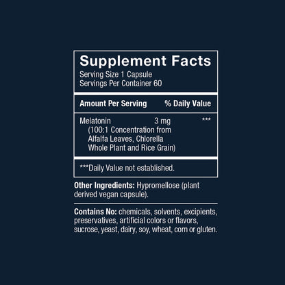 Herbatonin 3mg Plant-Based Melatonin | Sleep & Circadian Support | 60 Vegan Capsules