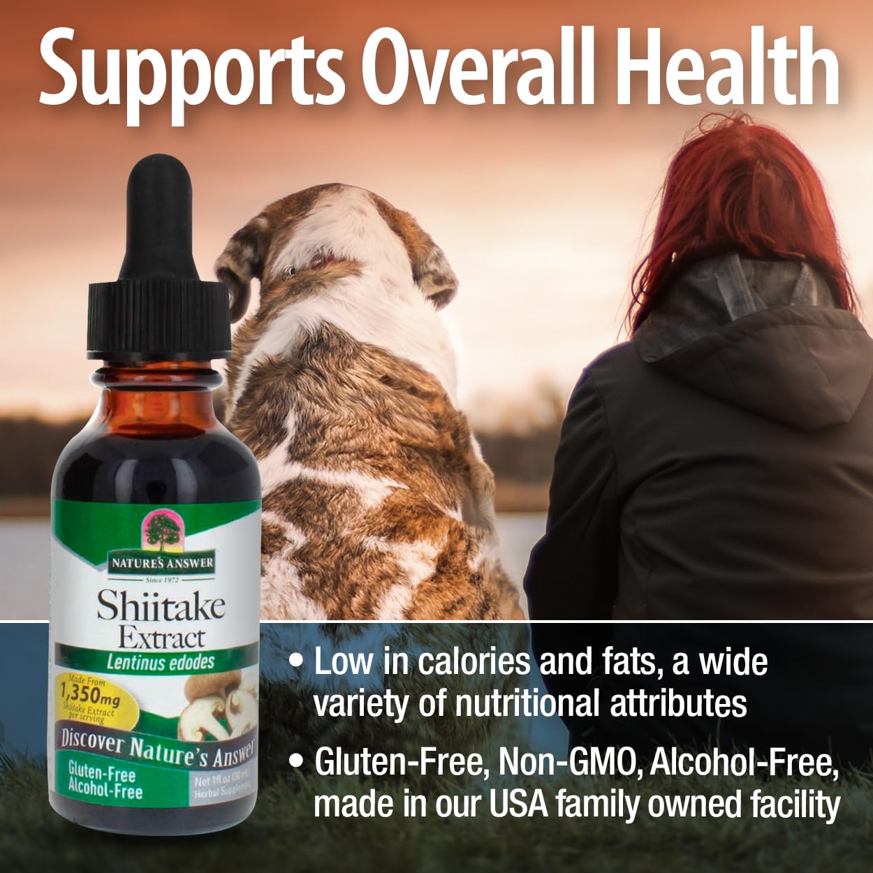 Nature's Answer Shiitake Mushroom Extract - Alcohol Free, 1 Fl Oz | Immune Support & Wellness