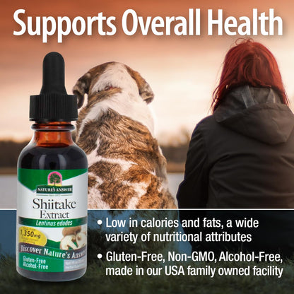 Nature's Answer Shiitake Mushroom Extract - Alcohol Free, 1 Fl Oz | Immune Support & Wellness