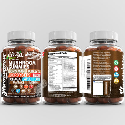 15-in-1 Mushroom Gummies with Lion's Mane, Turkey Tail & More | Immune Support for Men & Women | Clean Nutra