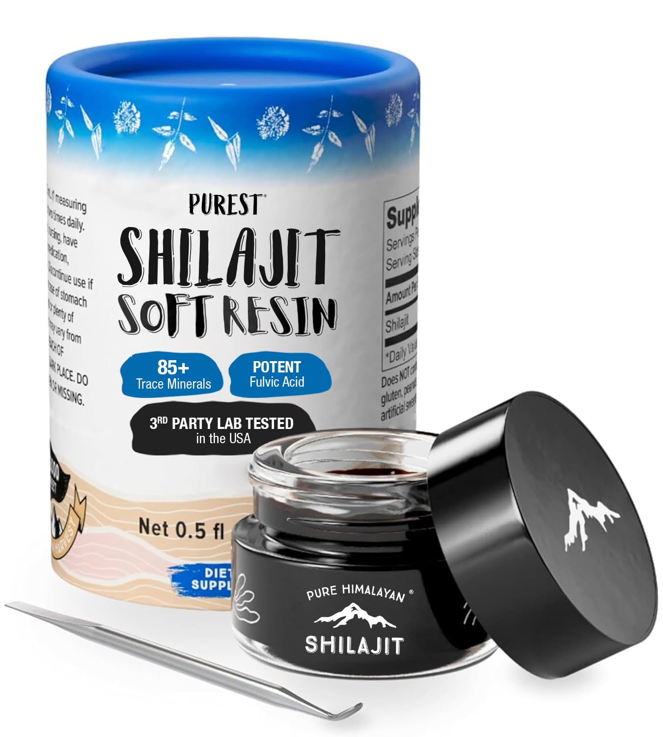 Himalayan Shilajit Soft Resin – Grade A, 15ml/0.5oz | 85+ Minerals & Fulvic Acid | Pure Himalyan Shilajit