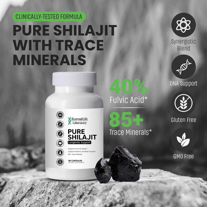 100% Pure Shilajit  Organic Himalayan Shilajit 1000mg | 85+ Minerals
