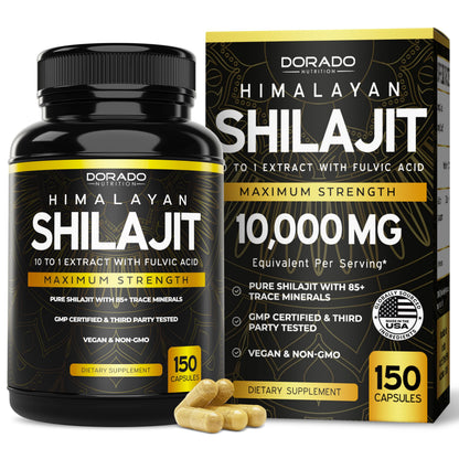 Shilajit Capsules 1000mg – 75 Day Supply, 85+ Minerals, Fulvic Acid, USA Made