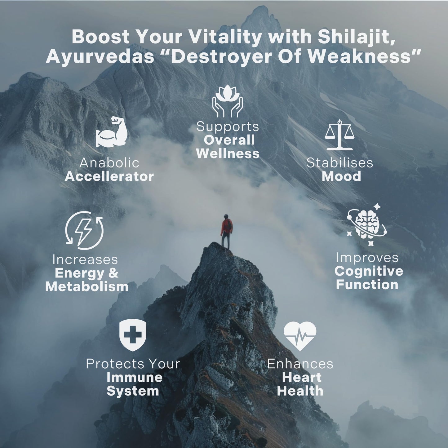 Essencraft Organic Himalayan Shilajit Resin Extract – 1000mg Max Potency, 85+ Minerals, Lab Tested, 2-Month Supply (120 Capsules)
