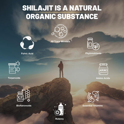 Shilajit Capsules - 1300mg per Serving with Ashwagandha | 120 Capsules