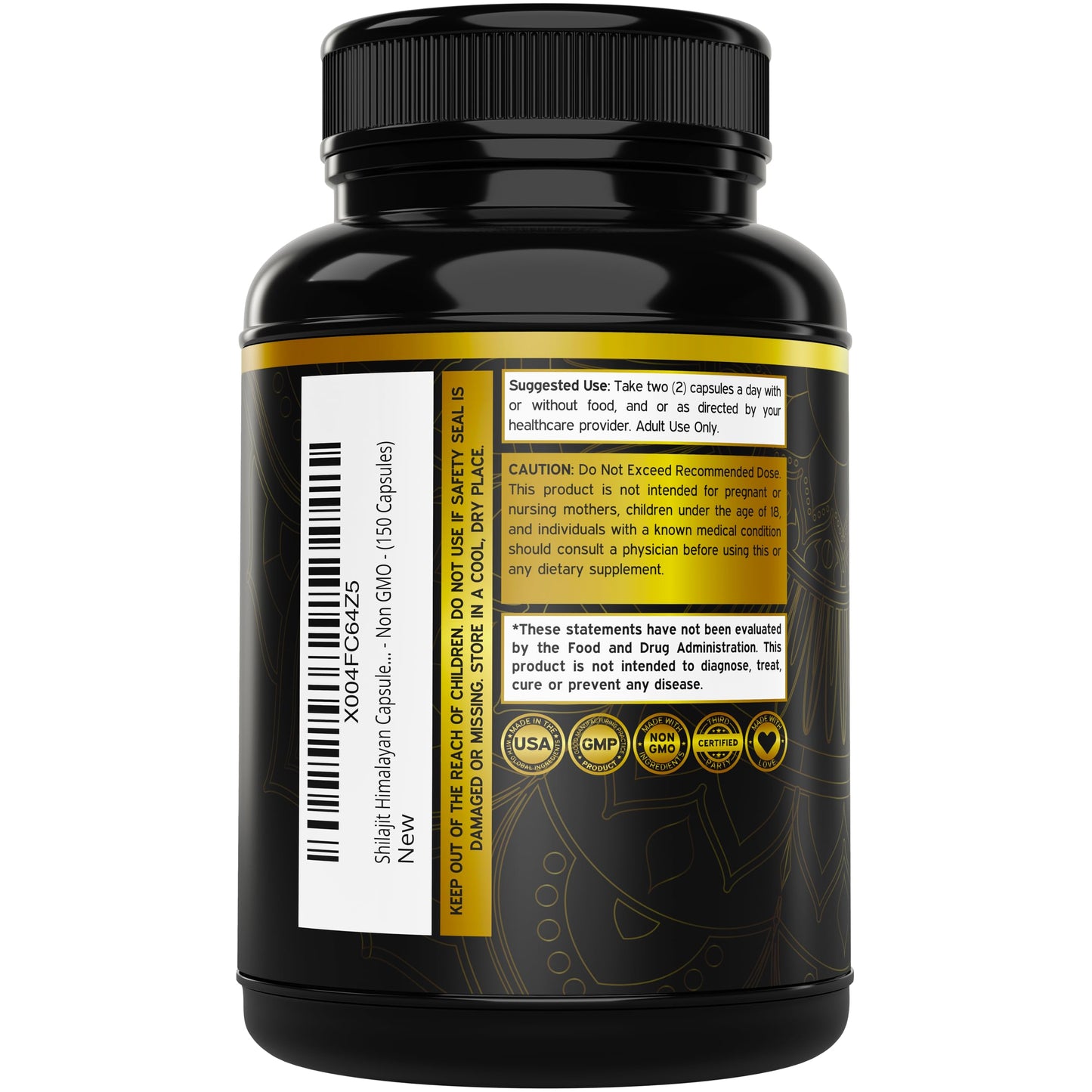 Shilajit Capsules 1000mg – 75 Day Supply, 85+ Minerals, Fulvic Acid, USA Made