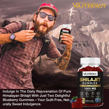 1000 MG Shilajit Gummies – Organic Himalayan Shilajit, 85+ Minerals, 120 Count