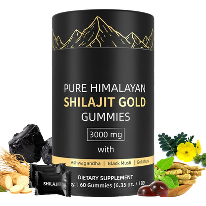 Shilajit Gummies – Himalayan Shilajit with Ashwagandha & Gokshura | 60 Gummies