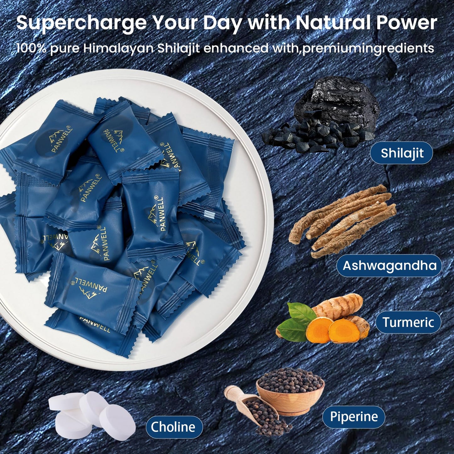 Shilajit Gummies with Sea Moss & Turmeric — Zero-Sugar Energy, Cortisol Balance, Sleep & Immune Support (60 Gummies)