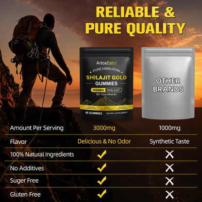 Shilajit Gummies for Men & Women – Himalayan Shilajit Gold with Ashwagandha (60 Gummies)