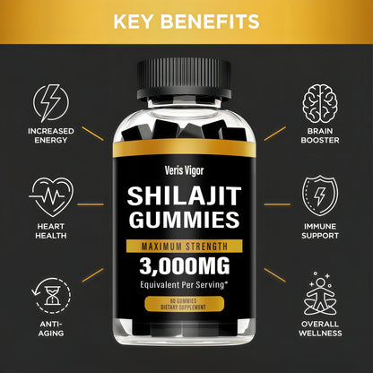 Shilajit Gummies 3000mg – Himalayan Shilajit, Vegan, Energy