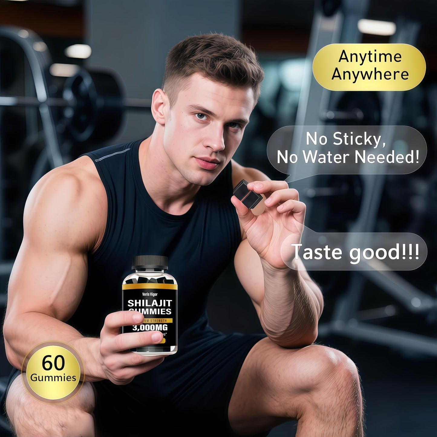 Shilajit Gummies 3000mg – Himalayan Shilajit, Vegan, Energy