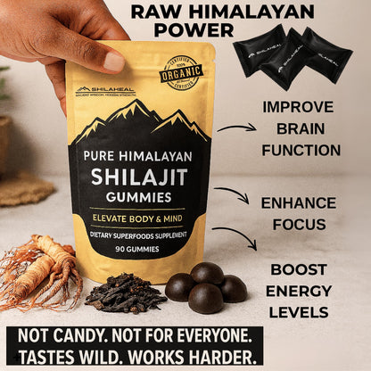 Shilajit Gummies – Natural Himalayan Shilajit, 85+ Minerals, Lab-Tested, 90 Gummies