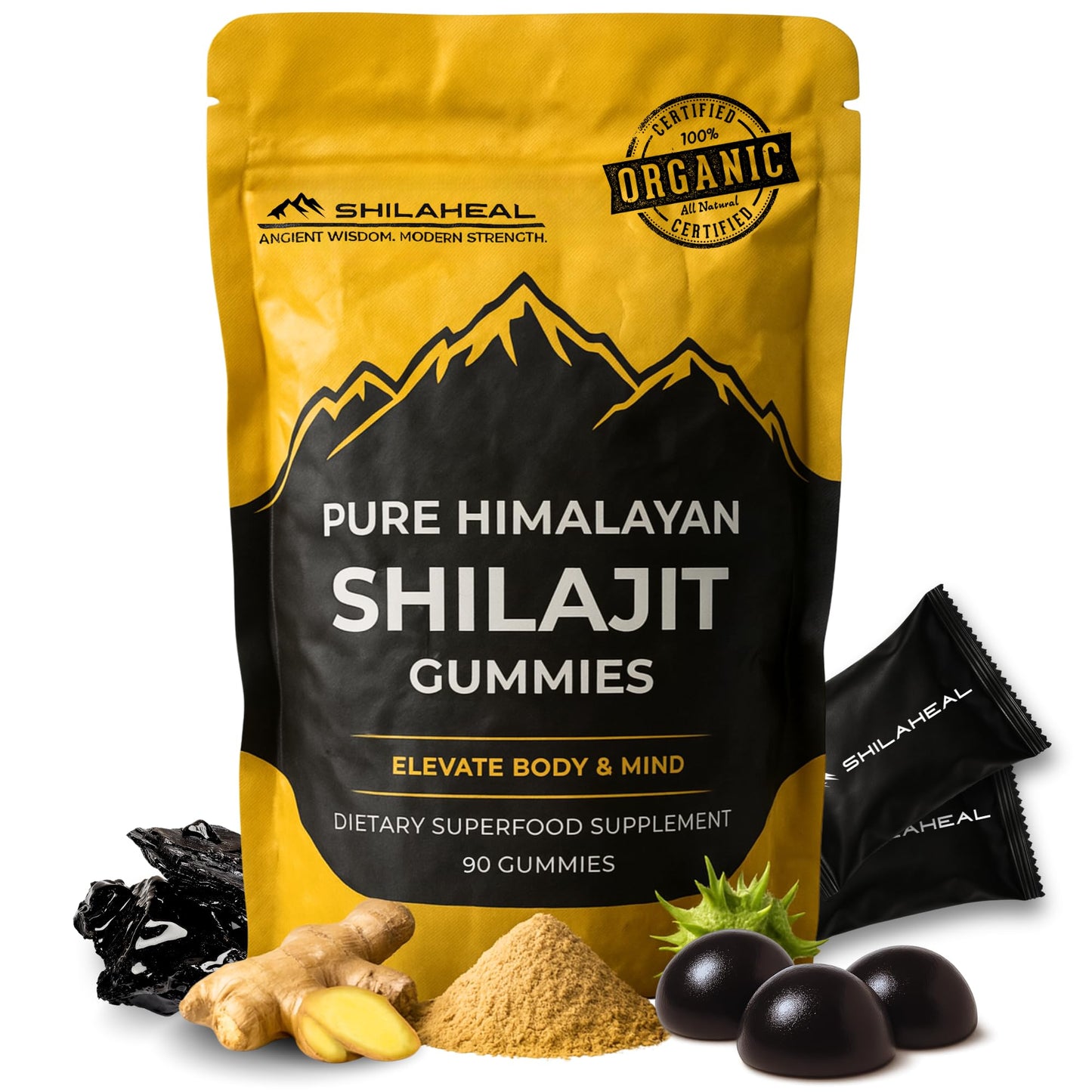 Shilajit Gummies – Natural Himalayan Shilajit, 85+ Minerals, Lab-Tested, 90 Gummies