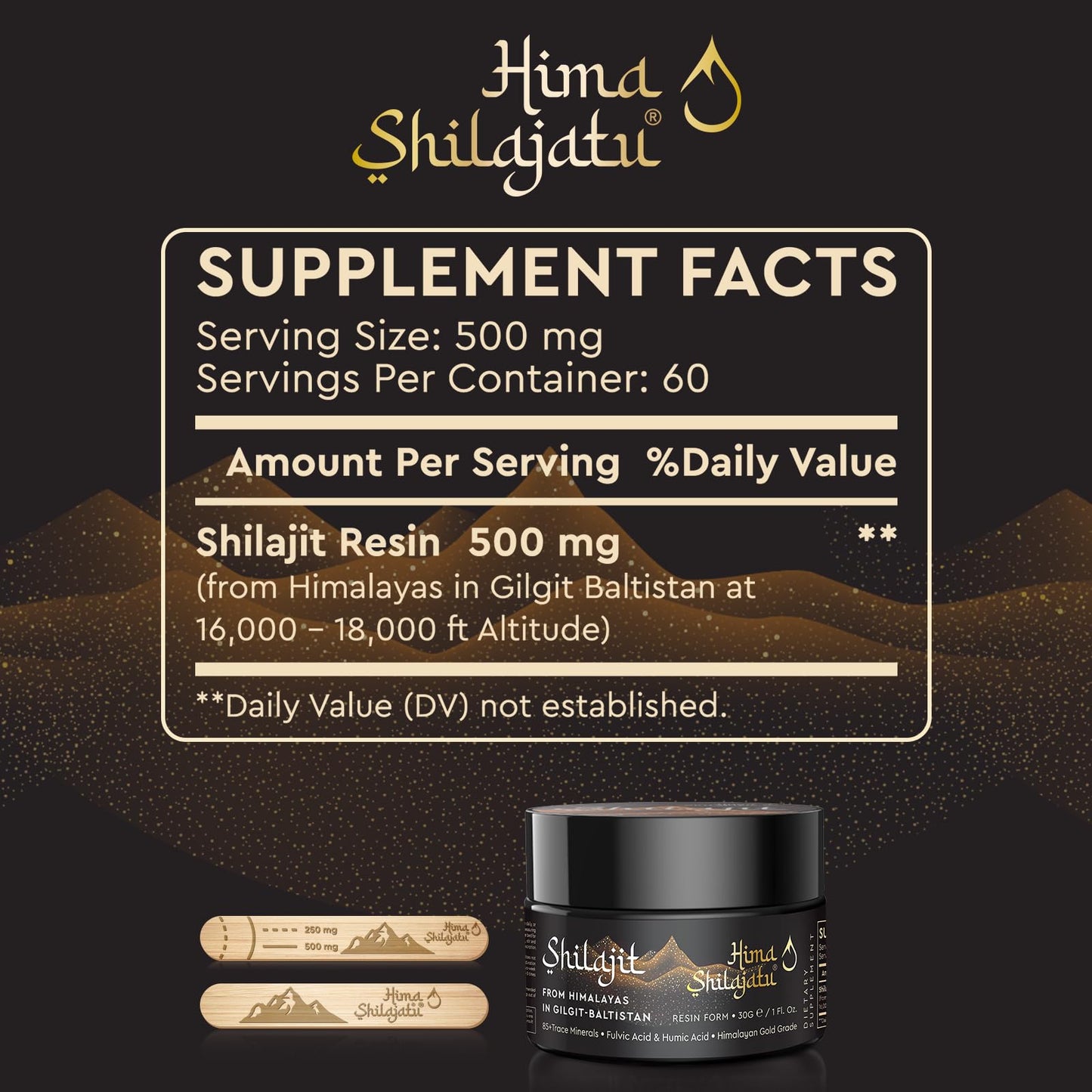 Shilajit Pure Himalayan Organic Shilajit Resin - Gold Grade 100% Purity | Fulvic Acid & 85+ Minerals | Energy & Immune Support | Pack of 2 (4 Months)