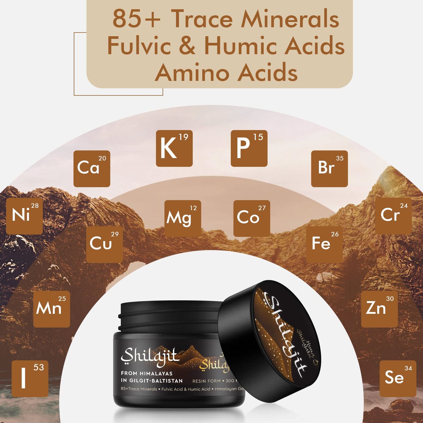 Shilajit Pure Himalayan Organic Shilajit Resin - Gold Grade 100% Purity | Fulvic Acid & 85+ Minerals | Energy & Immune Support | Pack of 2 (4 Months)
