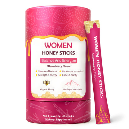 Shilajit Honey Sticks for Women – Hormonal Balance, Energy & Focus | 30 Count