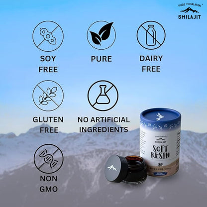 Himalayan Shilajit Soft Resin – Grade A, 15ml/0.5oz | 85+ Minerals & Fulvic Acid | Pure Himalyan Shilajit