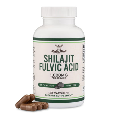 Shilajit Pure Himalayan Capsules – 20% Fulvic Acid, 1000mg | Double Wood