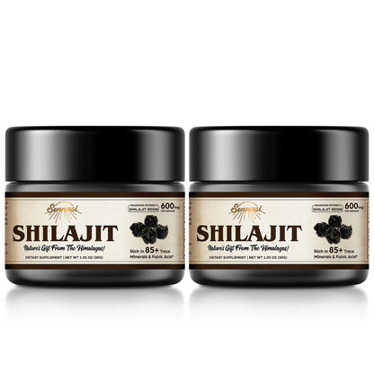 Sennasi Shilajit Resin – Pure Himalayan Organic Shilajit 600mg (30g, 2 Pack)