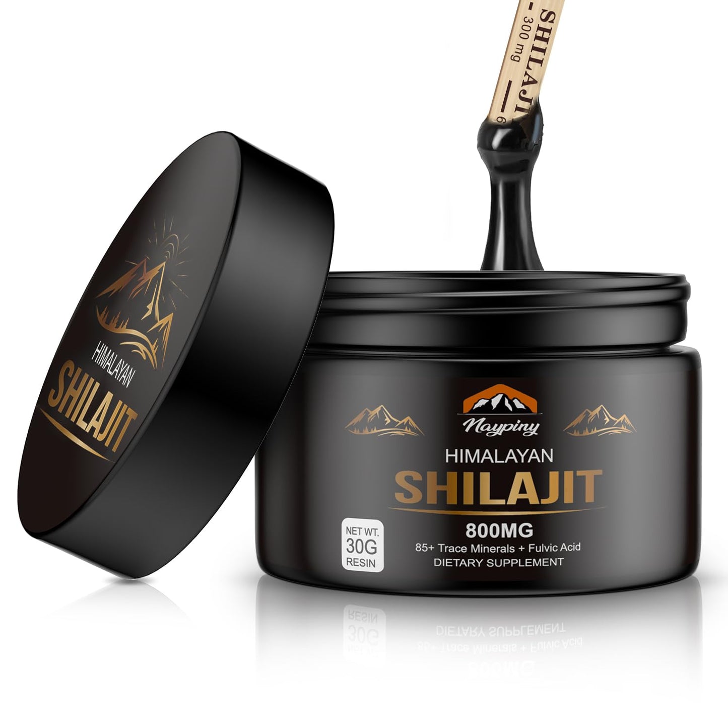 Shilajit Pure Himalayan Organic Resin 800mg – Gold Grade Shilajit with Fulvic Acid & 85+ Trace Minerals Complex for Energy & Immunity
