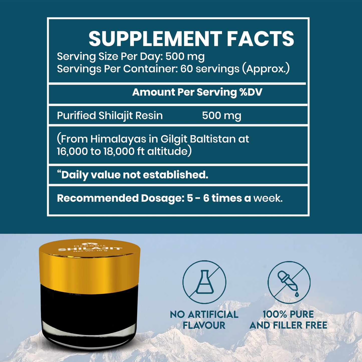 Grassit Shilajit Resin 10G - 85+ Minerals & Fulvic Acid for Energy, Focus & Immunity
