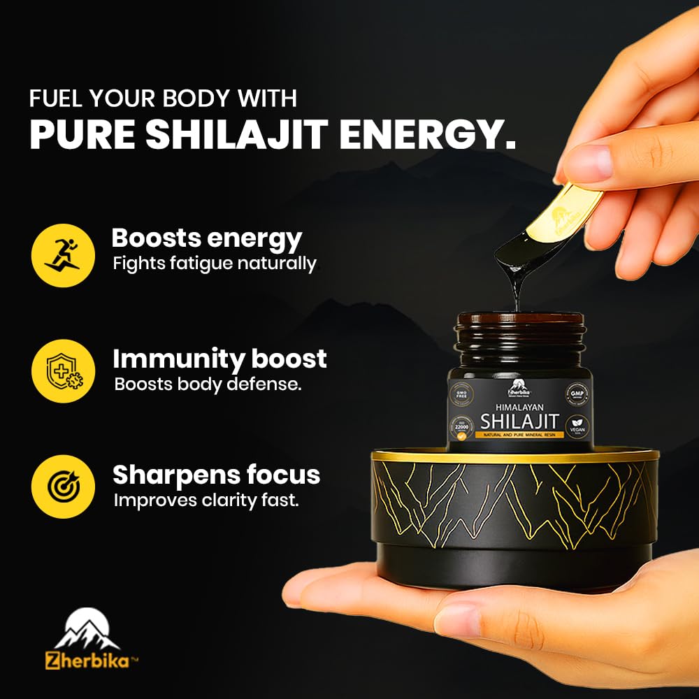 Himalayan Shilajit Resin 300mg – Ultra Gold Grade | 85+ Minerals & 75% Fulvic Acid | Lab Tested | 30g