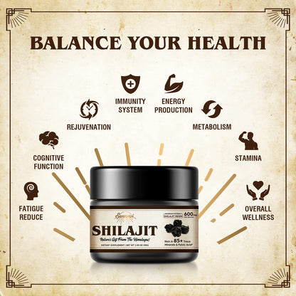 Shilajit Pure Himalayan Organic Resin 600mg – 30g Bottle | 85+ Minerals