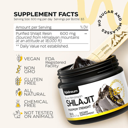 Shilajit Resin – Pure Himalayan Shilajit for Energy, Immunity & Mental Clarity | Vegan & Gluten-Free