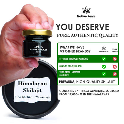 Native Rems Himalayan Shilajit Resin – Pure & Lab-Tested, Organic & Vegan